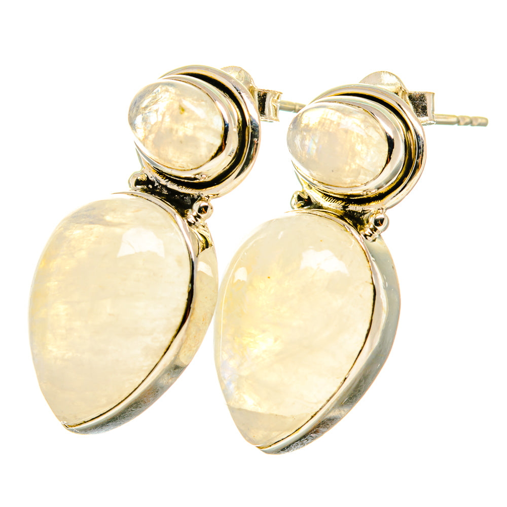 Rainbow Moonstone Earrings handcrafted by Ana Silver Co - EARR418780