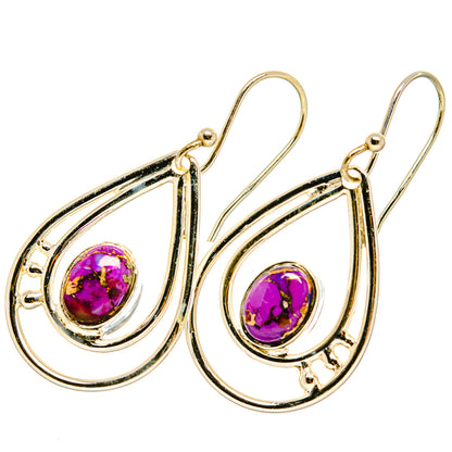 Purple Copper Composite Turquoise Earrings handcrafted by Ana Silver Co - EARR418781