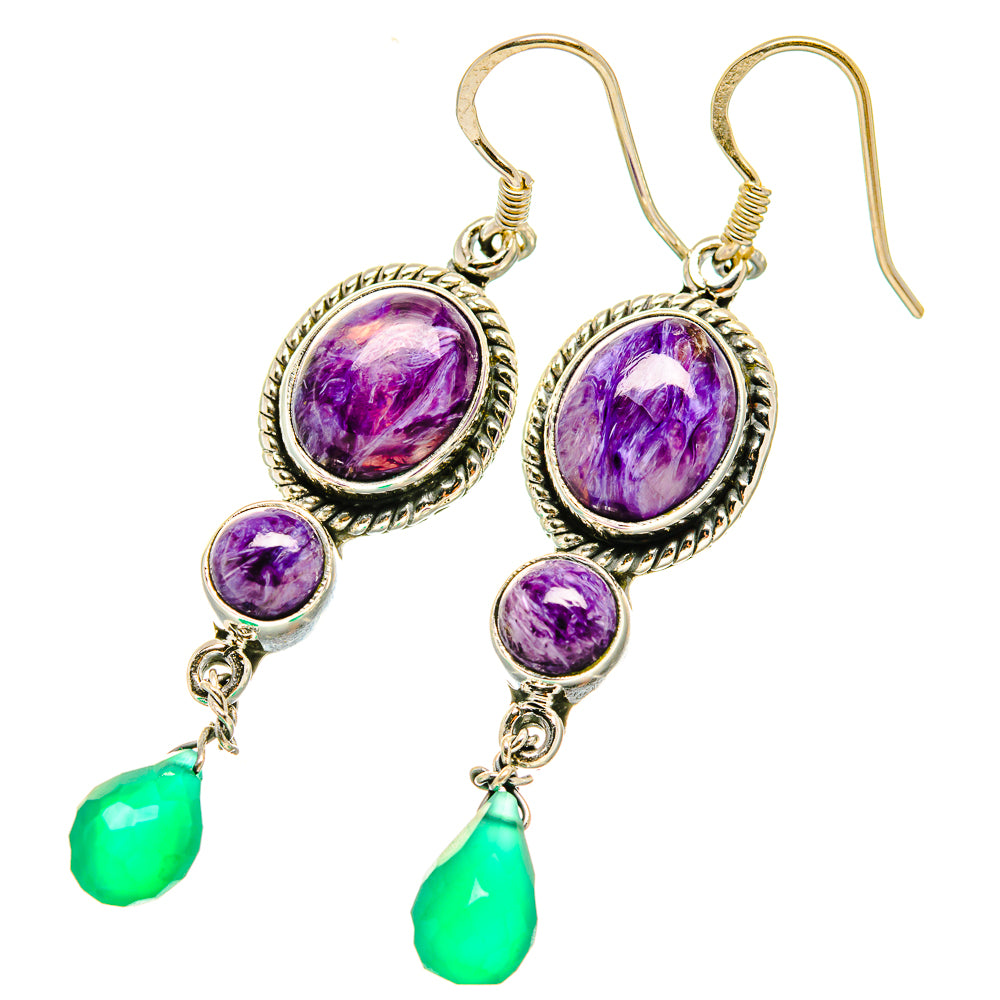 Charoite Earrings handcrafted by Ana Silver Co - EARR418785