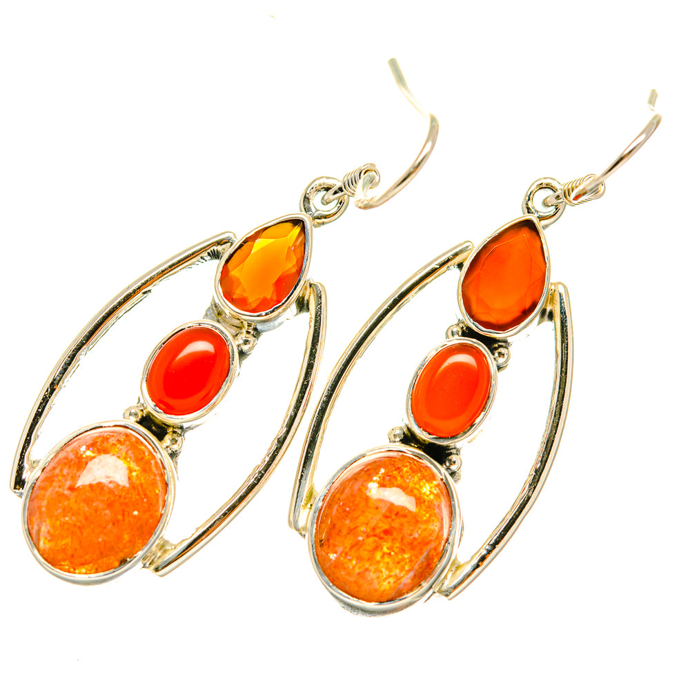 Sunstone Earrings handcrafted by Ana Silver Co - EARR418788