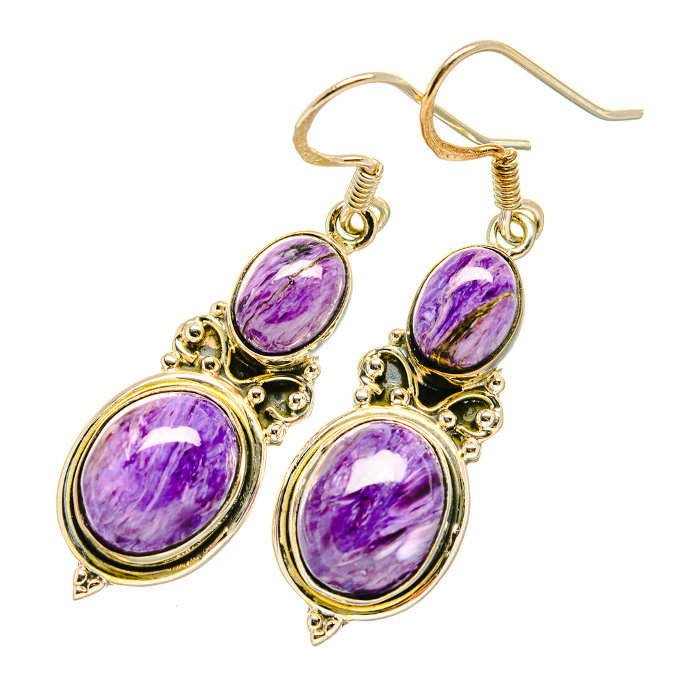 Charoite Earrings handcrafted by Ana Silver Co - EARR418792