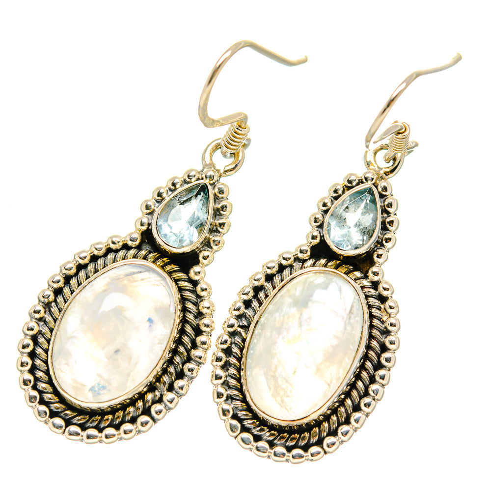 Rainbow Moonstone Earrings handcrafted by Ana Silver Co - EARR418814