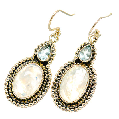 Rainbow Moonstone Earrings handcrafted by Ana Silver Co - EARR418814