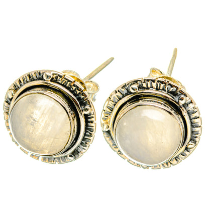 Rainbow Moonstone Earrings handcrafted by Ana Silver Co - EARR418823