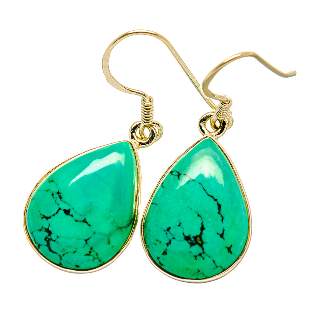 Tibetan Turquoise Earrings handcrafted by Ana Silver Co - EARR418827