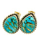 Blue Copper Composite Turquoise Earrings handcrafted by Ana Silver Co - EARR418853