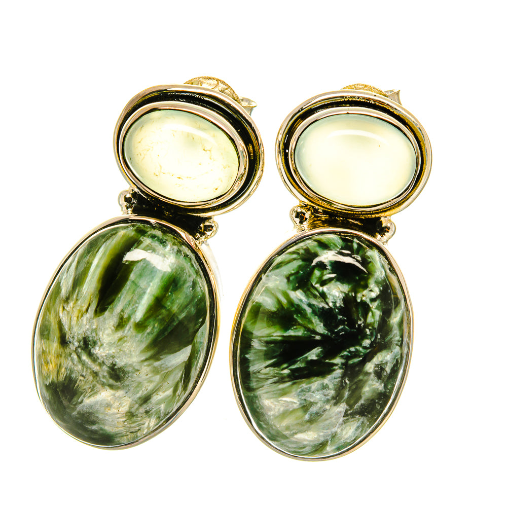Seraphinite Earrings handcrafted by Ana Silver Co - EARR418865