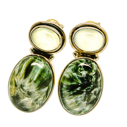Seraphinite Earrings handcrafted by Ana Silver Co - EARR418865
