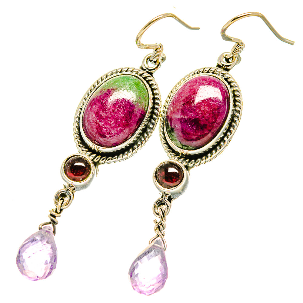 Ruby Zoisite Earrings handcrafted by Ana Silver Co - EARR418877