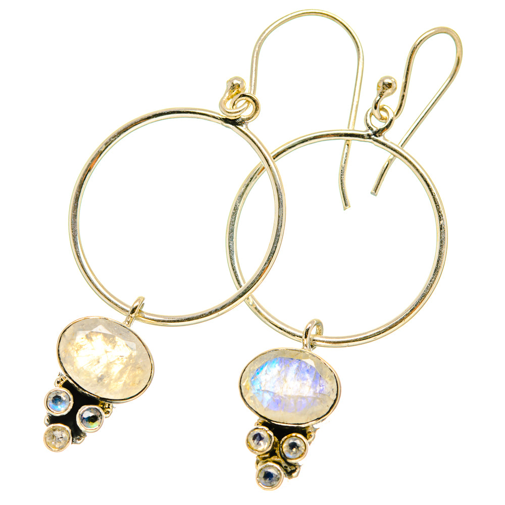Rainbow Moonstone Earrings handcrafted by Ana Silver Co - EARR418885
