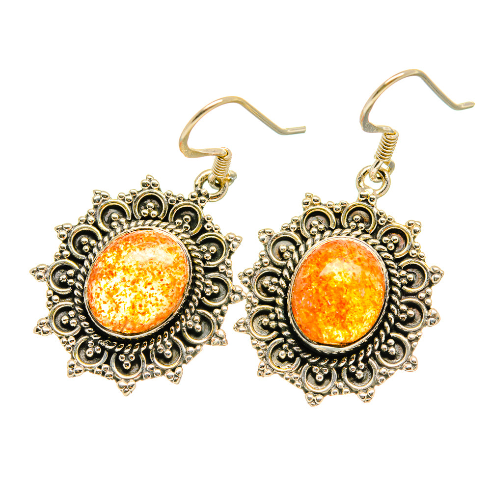 Sunstone Earrings handcrafted by Ana Silver Co - EARR418886