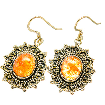 Sunstone Earrings handcrafted by Ana Silver Co - EARR418898