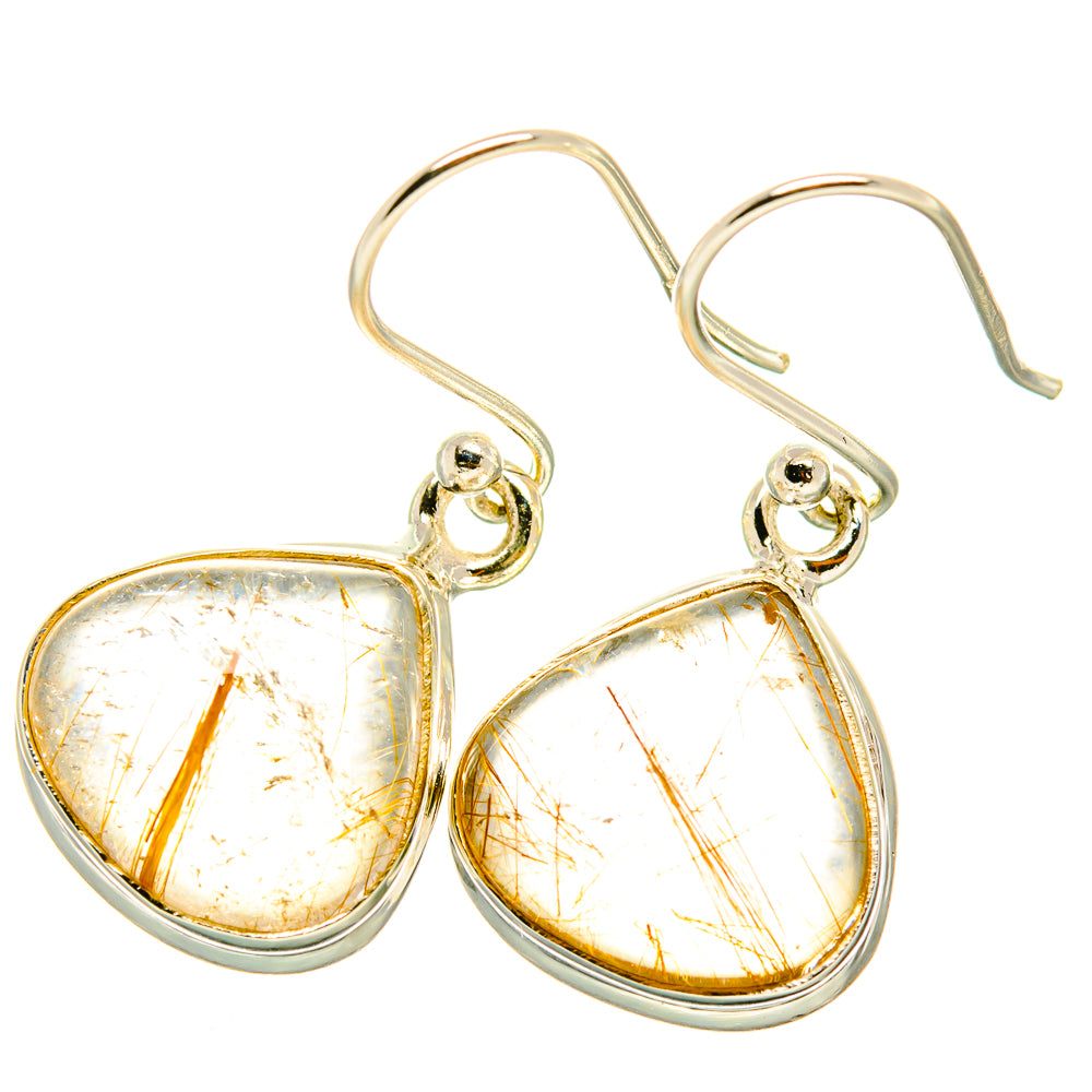 Rutilated Quartz Earrings handcrafted by Ana Silver Co - EARR418901