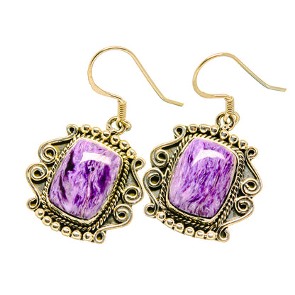 Charoite Earrings handcrafted by Ana Silver Co - EARR418904