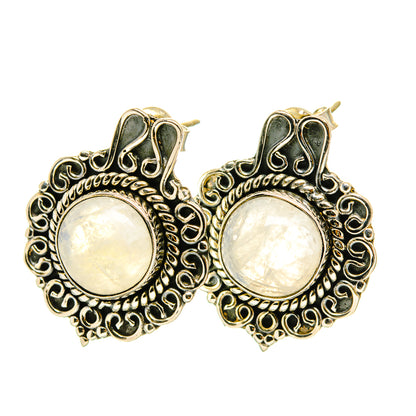 Rainbow Moonstone Earrings handcrafted by Ana Silver Co - EARR418907
