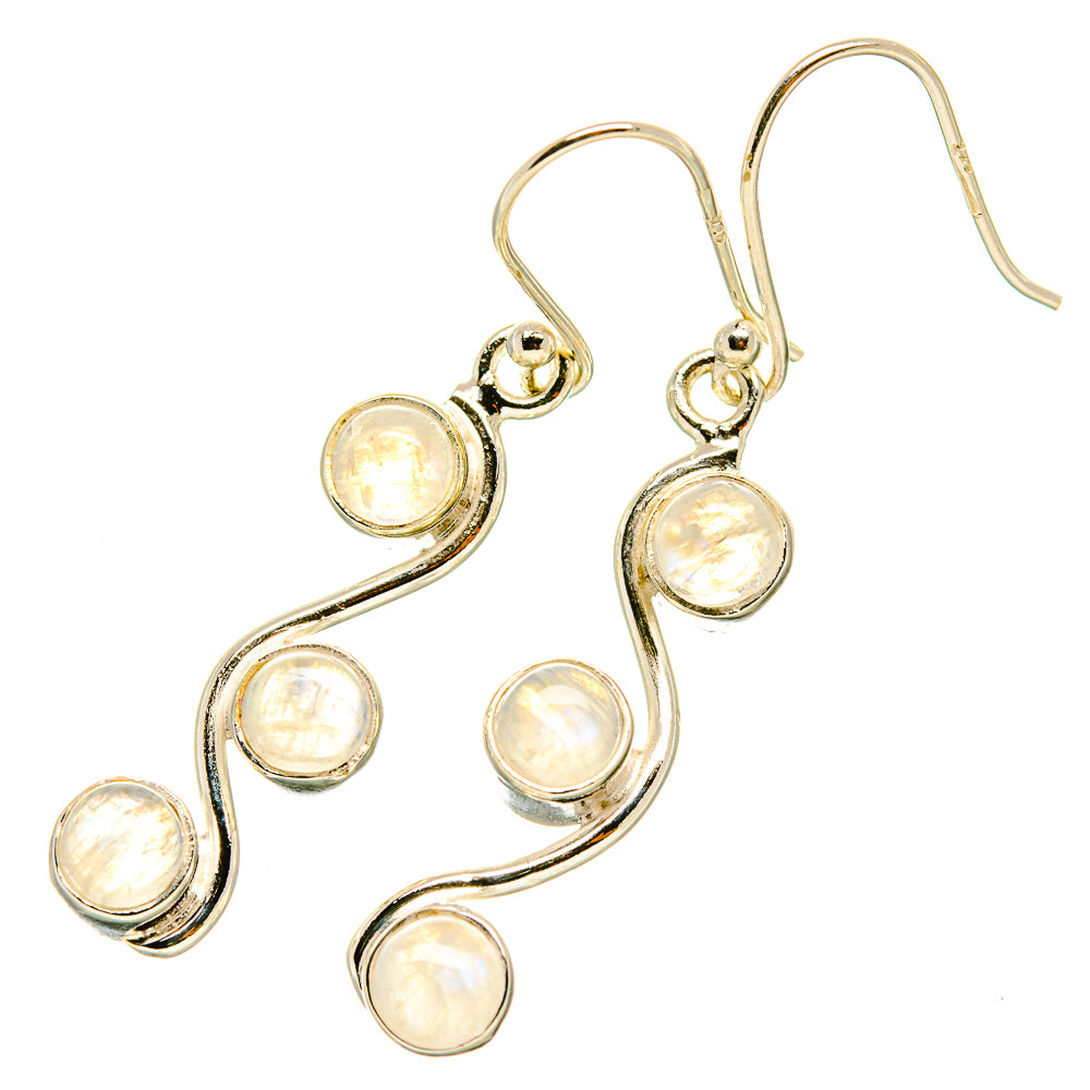 Rainbow Moonstone Earrings handcrafted by Ana Silver Co - EARR418914