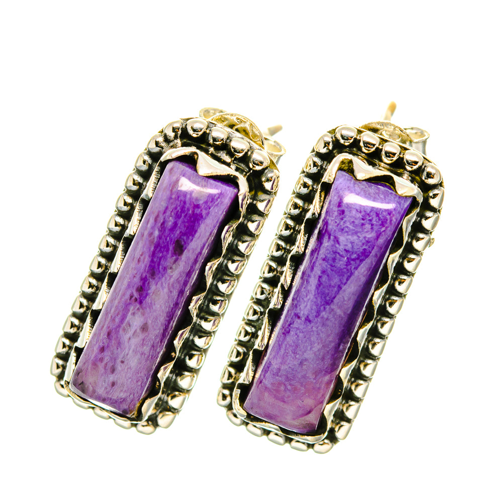 Charoite Earrings handcrafted by Ana Silver Co - EARR418922