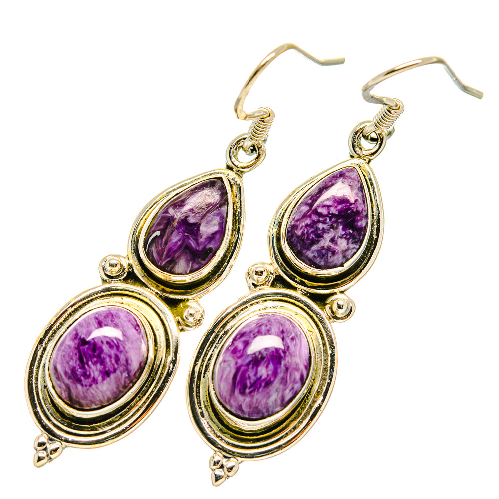 Charoite Earrings handcrafted by Ana Silver Co - EARR418930