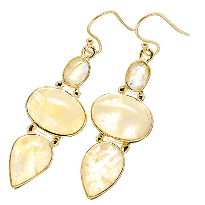 Rainbow Moonstone Earrings handcrafted by Ana Silver Co - EARR418943