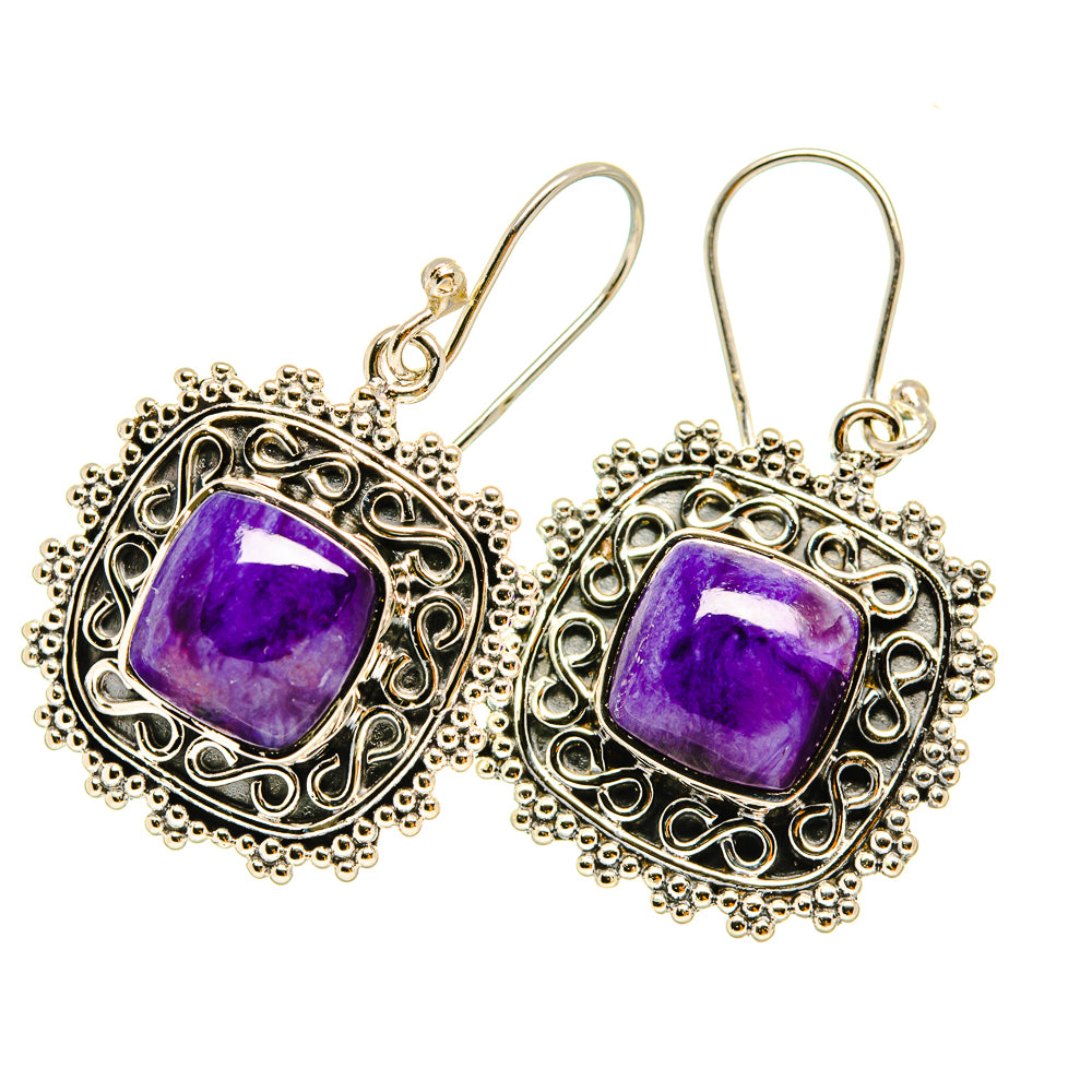 Charoite Earrings handcrafted by Ana Silver Co - EARR418963