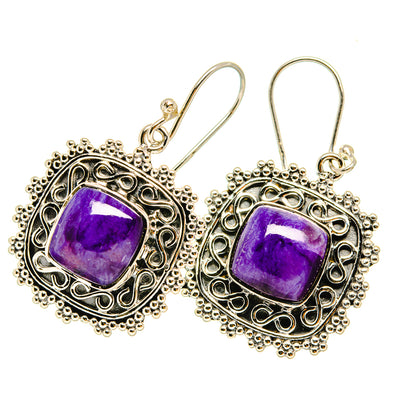 Charoite Earrings handcrafted by Ana Silver Co - EARR418963