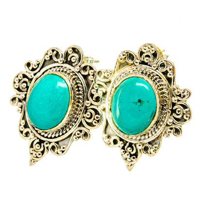 Arizona Turquoise Earrings handcrafted by Ana Silver Co - EARR418966