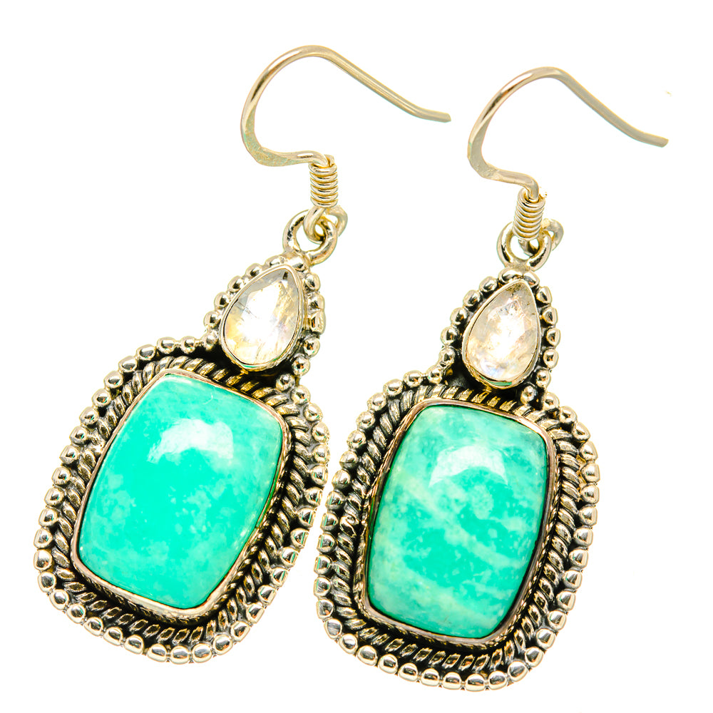 Peruvian Amazonite Earrings handcrafted by Ana Silver Co - EARR418977