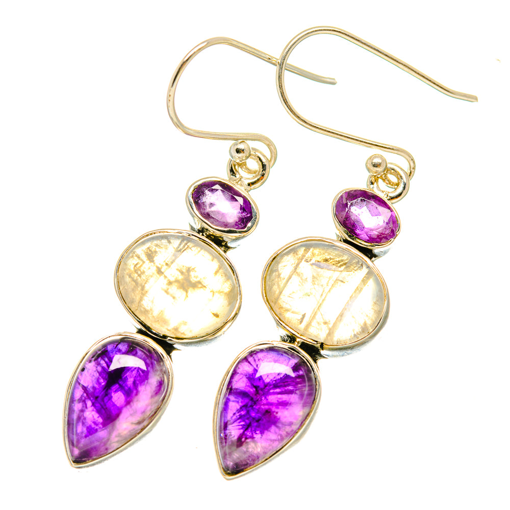 Rainbow Moonstone Earrings handcrafted by Ana Silver Co - EARR419013