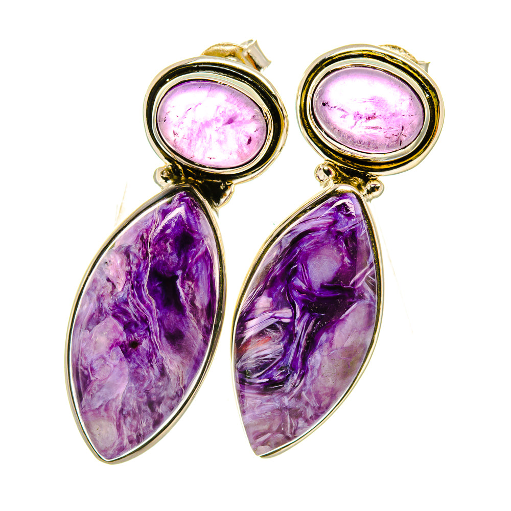 Charoite Earrings handcrafted by Ana Silver Co - EARR419015