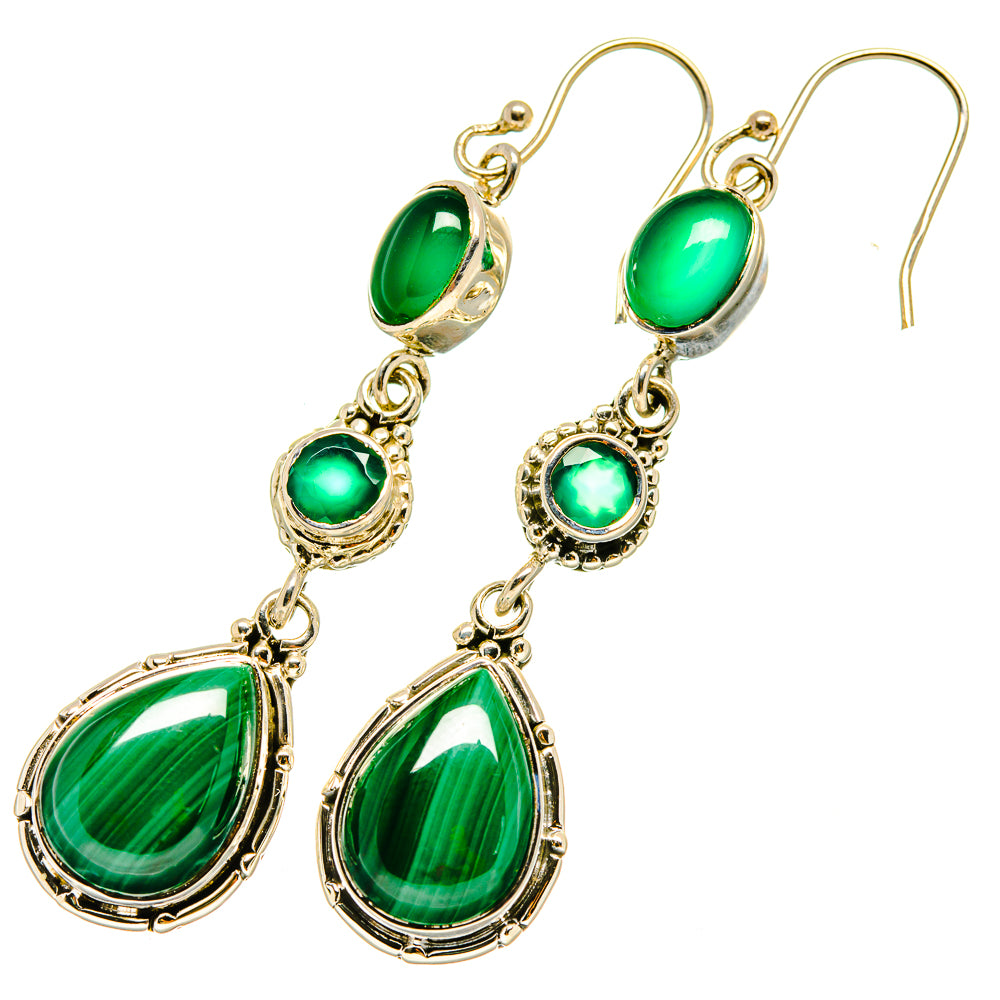 Malachite Earrings handcrafted by Ana Silver Co - EARR419017