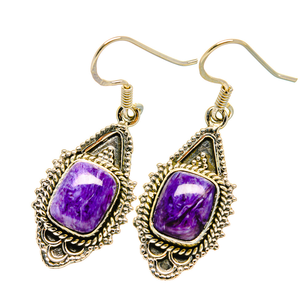Charoite Earrings handcrafted by Ana Silver Co - EARR419024