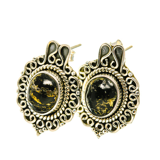 Golden Seraphinite Earrings handcrafted by Ana Silver Co - EARR419034