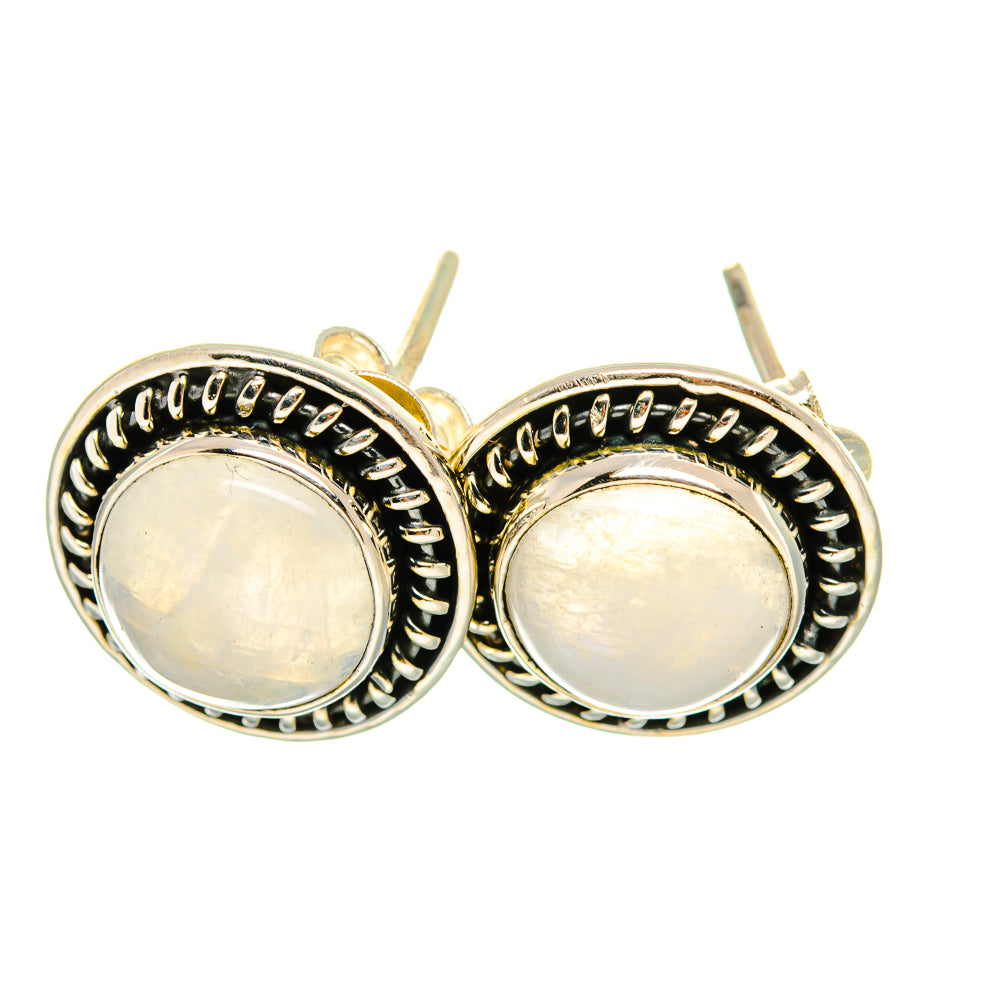 Rainbow Moonstone Earrings handcrafted by Ana Silver Co - EARR419035