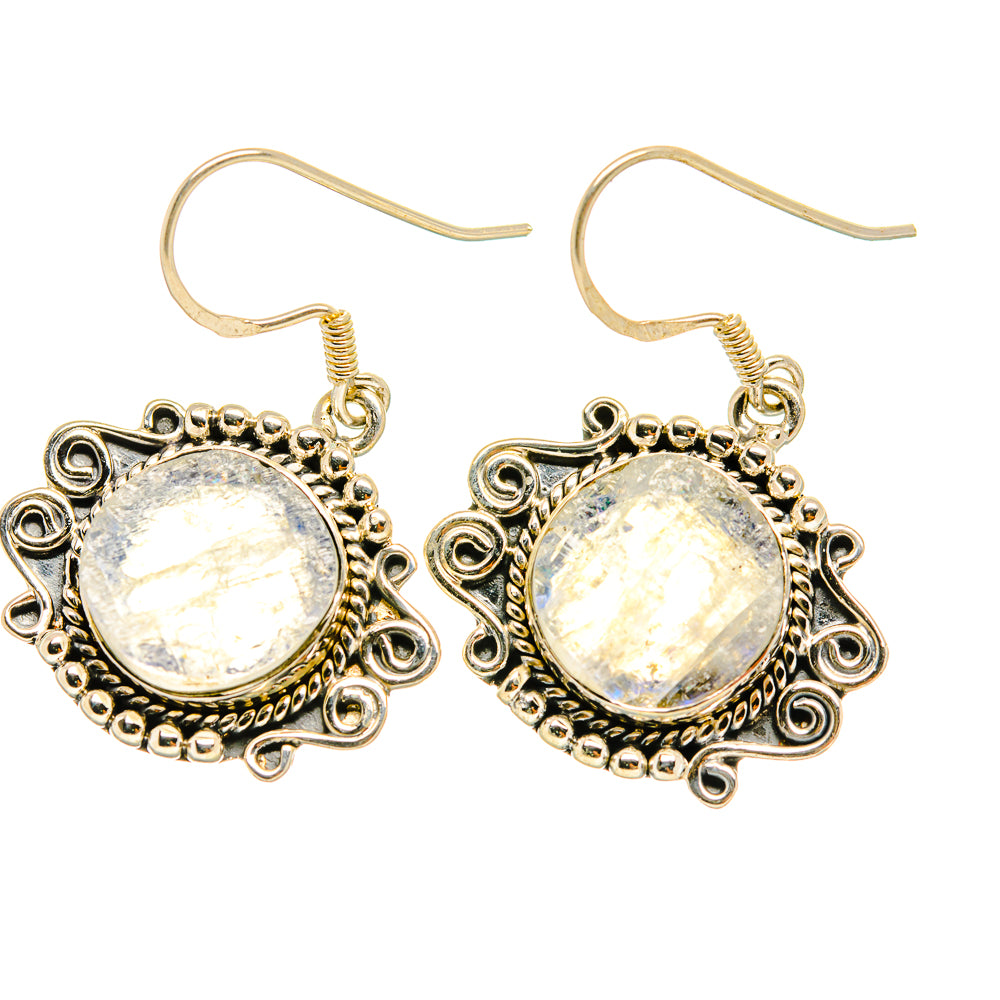 Rainbow Moonstone Earrings handcrafted by Ana Silver Co - EARR419039