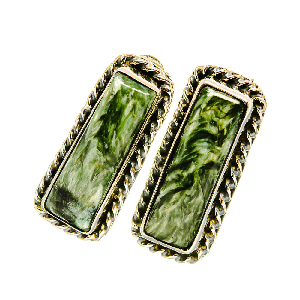 Seraphinite Earrings handcrafted by Ana Silver Co - EARR419043