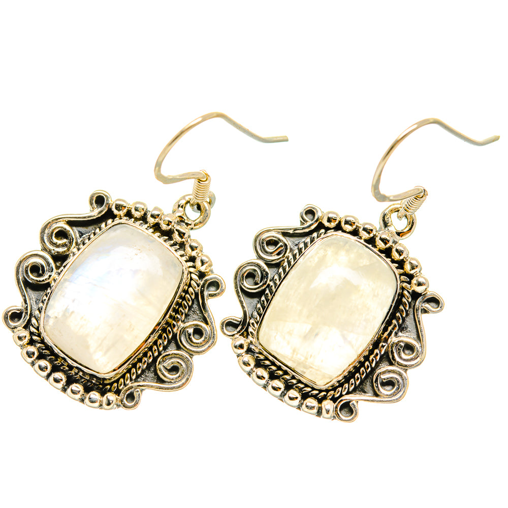 Rainbow Moonstone Earrings handcrafted by Ana Silver Co - EARR419046