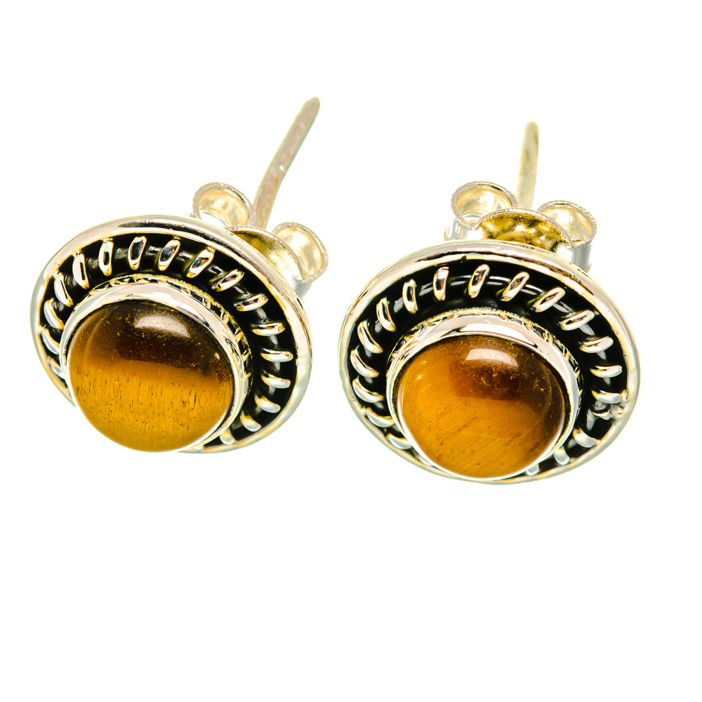 Tiger Eye Earrings handcrafted by Ana Silver Co - EARR419047