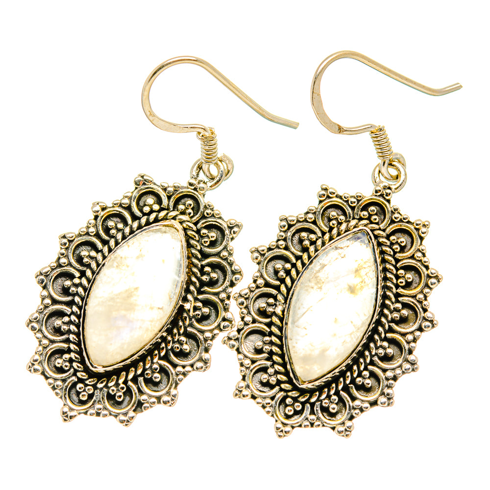 Rainbow Moonstone Earrings handcrafted by Ana Silver Co - EARR419048