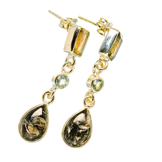 Golden Seraphinite Earrings handcrafted by Ana Silver Co - EARR419067