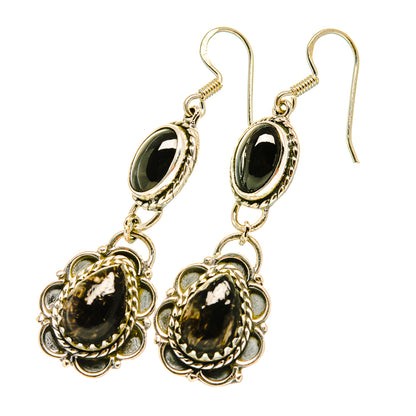 Golden Seraphinite Earrings handcrafted by Ana Silver Co - EARR419070
