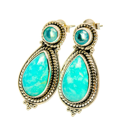 Peruvian Amazonite Earrings handcrafted by Ana Silver Co - EARR419071