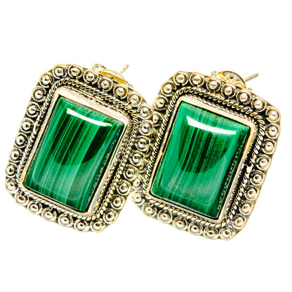 Malachite Earrings handcrafted by Ana Silver Co - EARR419111