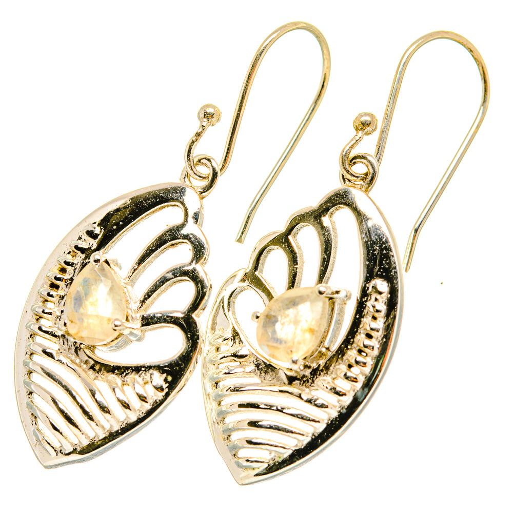 Rainbow Moonstone Earrings handcrafted by Ana Silver Co - EARR419140