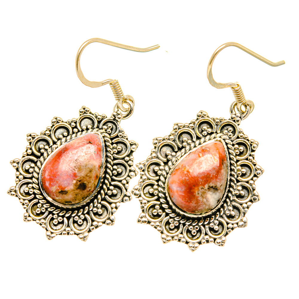 Rhodochrosite Earrings handcrafted by Ana Silver Co - EARR419149