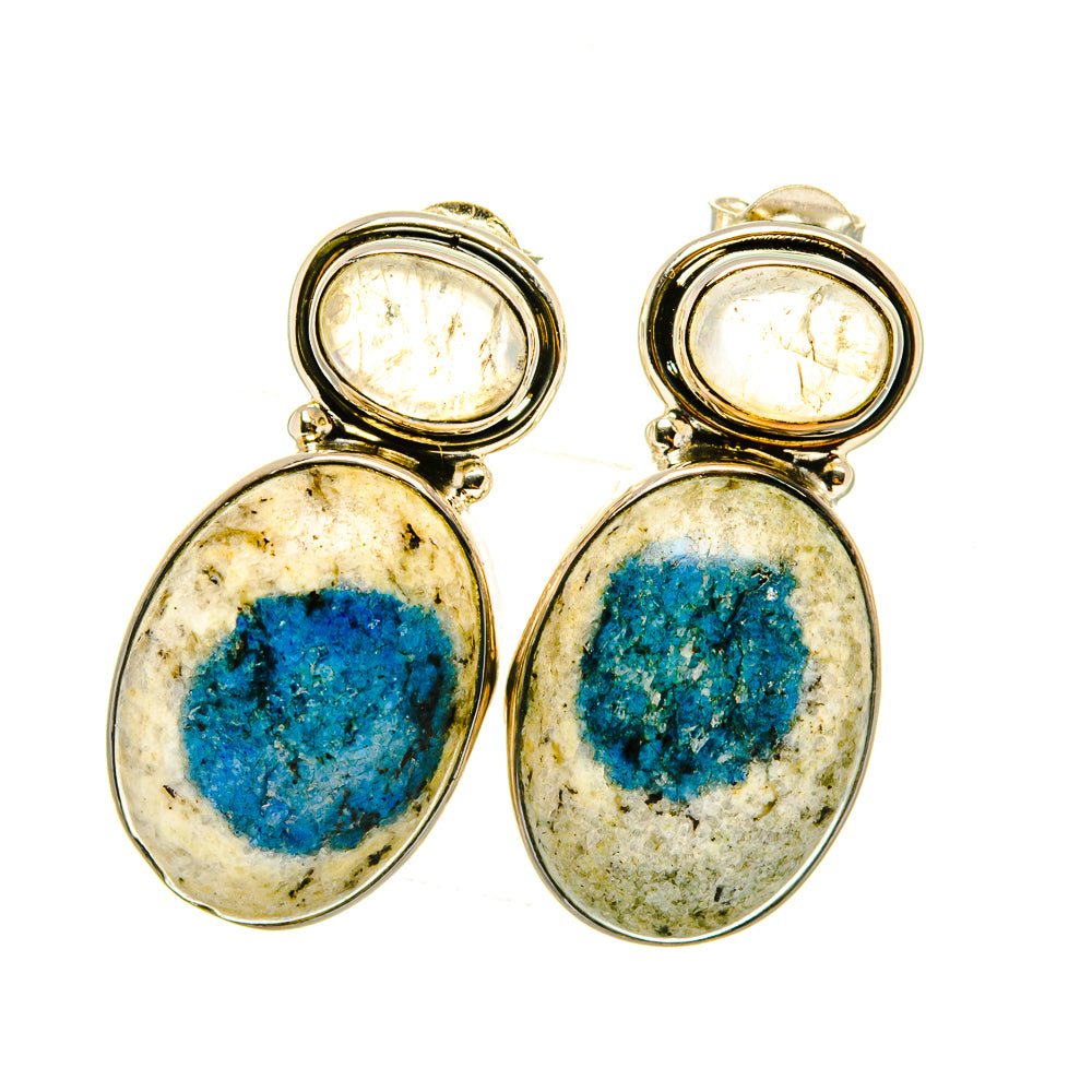 K2 Blue Azurite Earrings handcrafted by Ana Silver Co - EARR419151