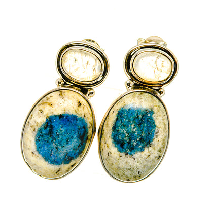 K2 Blue Azurite Earrings handcrafted by Ana Silver Co - EARR419151