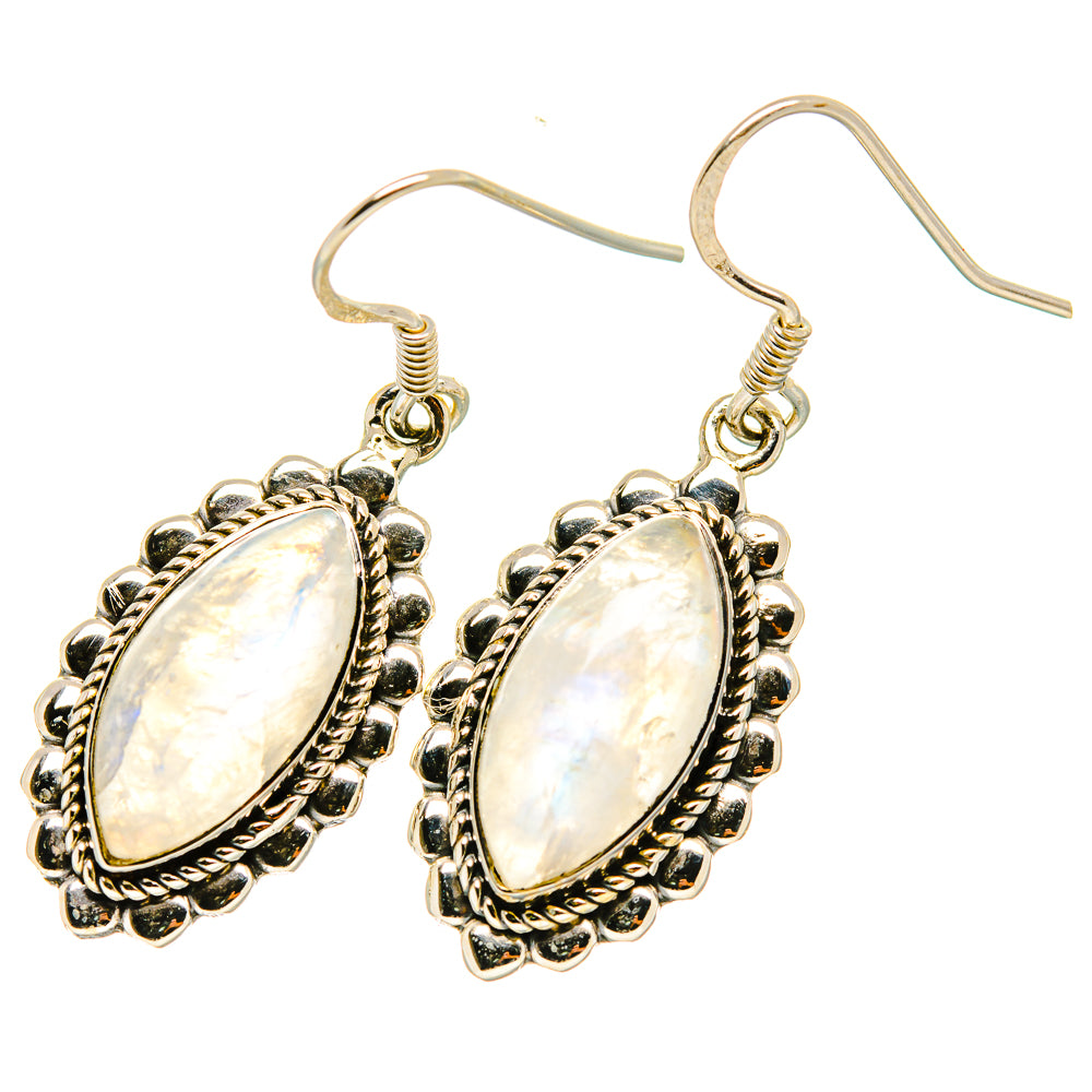 Rainbow Moonstone Earrings handcrafted by Ana Silver Co - EARR419184