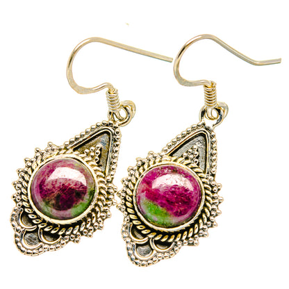 Ruby Zoisite Earrings handcrafted by Ana Silver Co - EARR419185