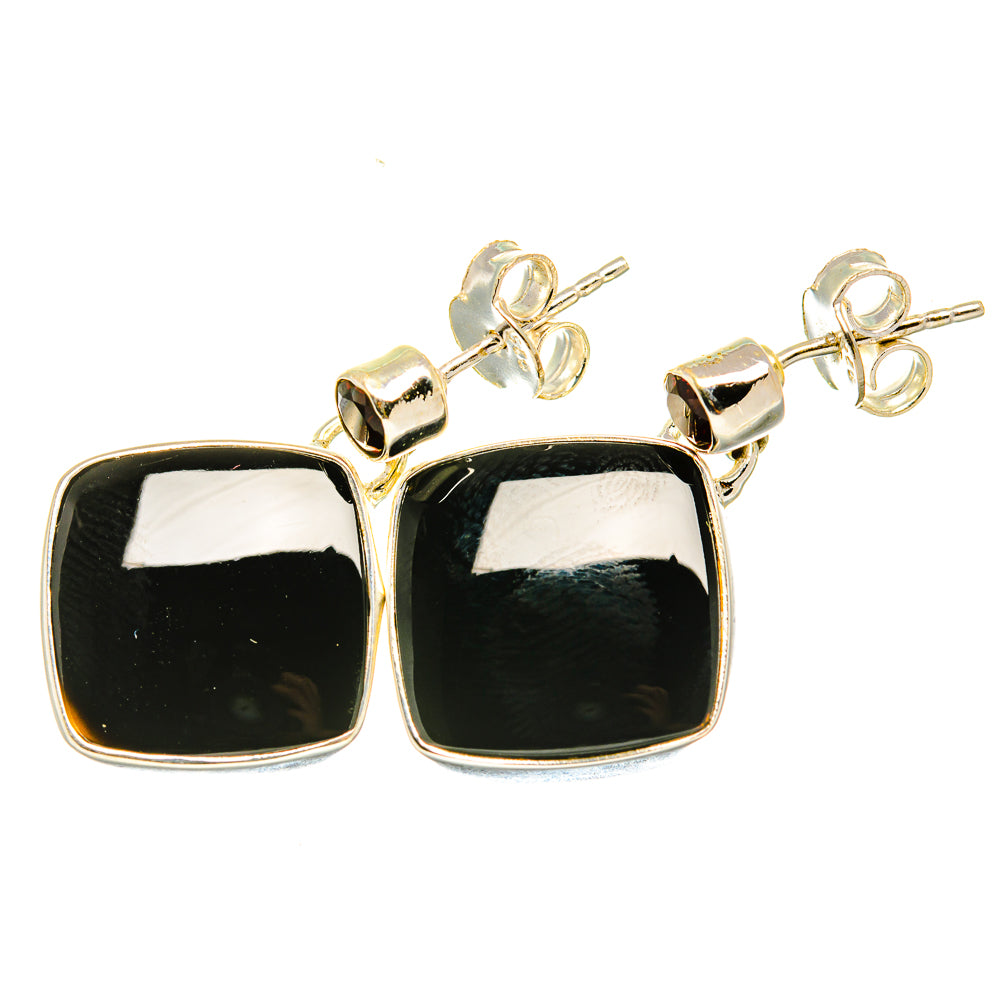Black Onyx Earrings handcrafted by Ana Silver Co - EARR419187