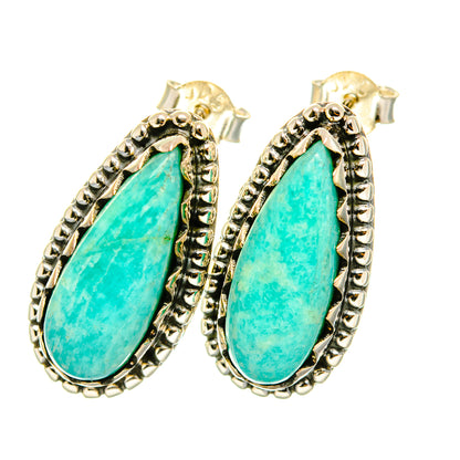 Amazonite Earrings handcrafted by Ana Silver Co - EARR419197